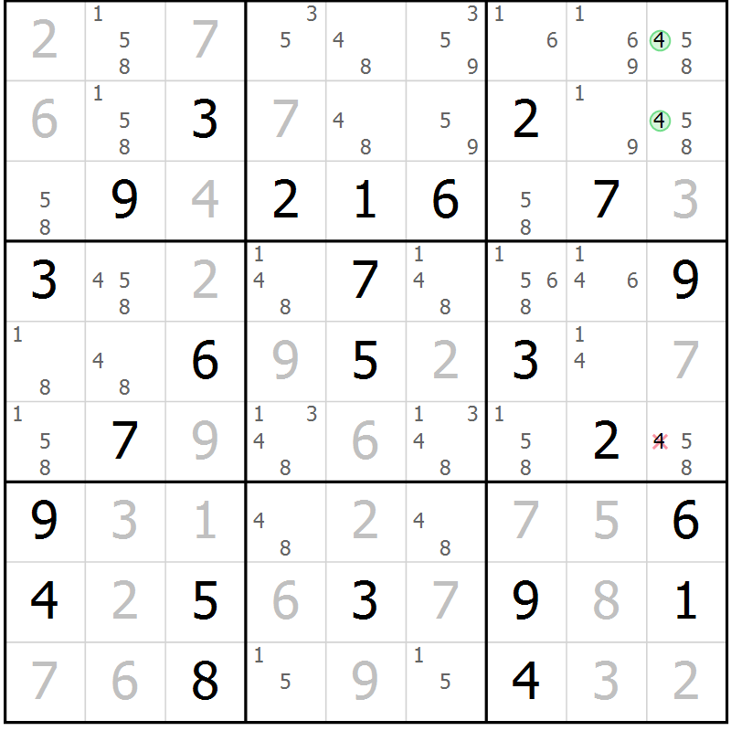 Position des candidats pour la solution de la Gr 63 page 65 du magazine de sudoku Expert n° 013