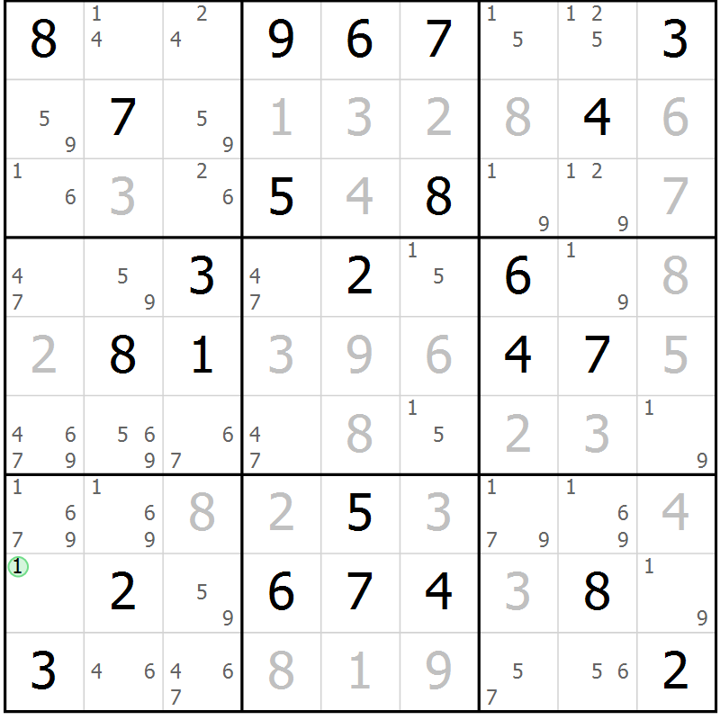Position des candidats pour la solution de la Gr 64 page 66 du magazine de sudoku Expert n° 013