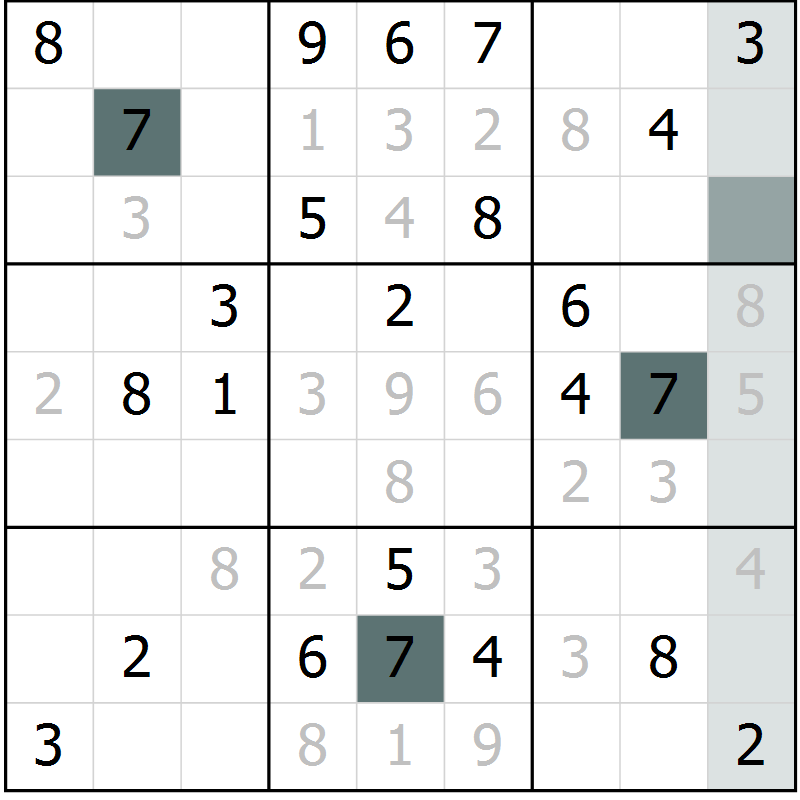 Position des candidats pour la solution de la Gr 64 page 66 du magazine de sudoku Expert n° 013