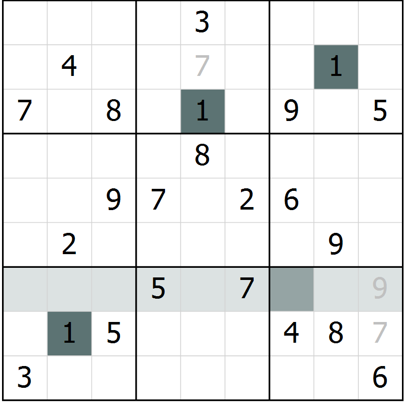 Position des candidats pour la solution de la Gr 65 page 67 du magazine de sudoku Expert n° 013