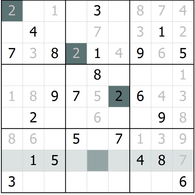 Position des candidats pour la solution de la Gr 65 page 67 du magazine de sudoku Expert n° 013