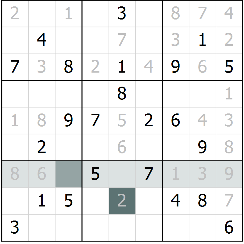 Position des candidats pour la solution de la Gr 65 page 67 du magazine de sudoku Expert n° 013