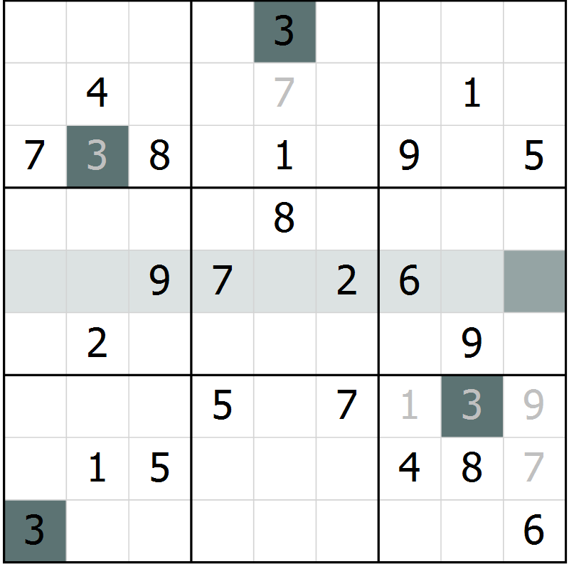 Position des candidats pour la solution de la Gr 65 page 67 du magazine de sudoku Expert n° 013