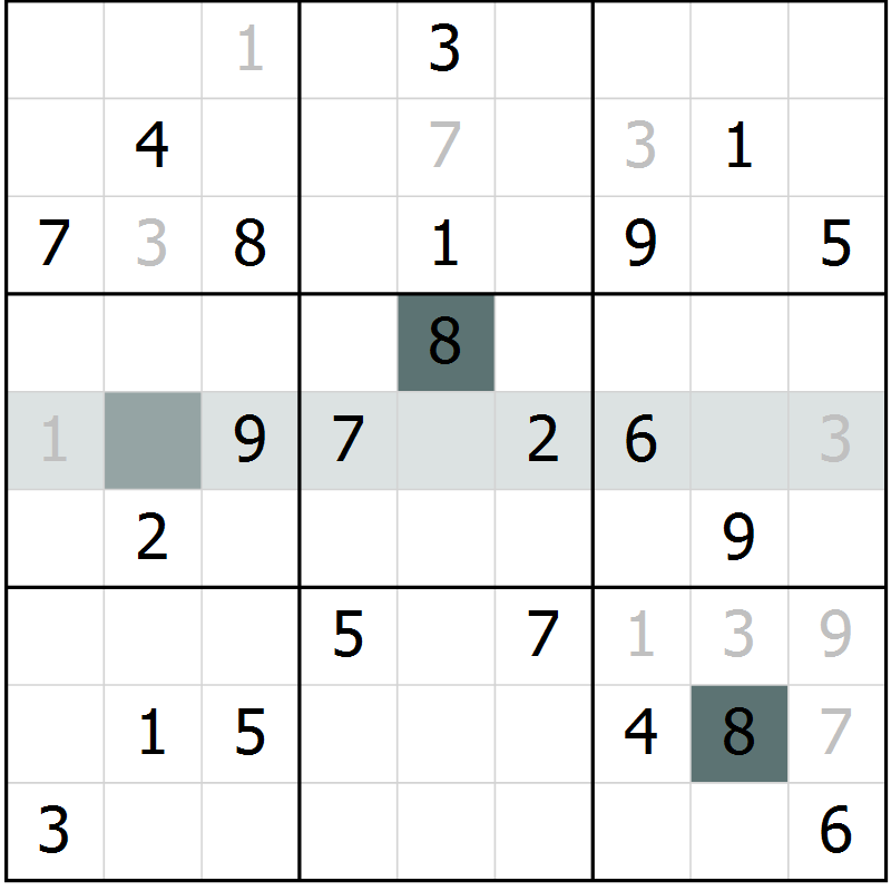 Position des candidats pour la solution de la Gr 65 page 67 du magazine de sudoku Expert n° 013
