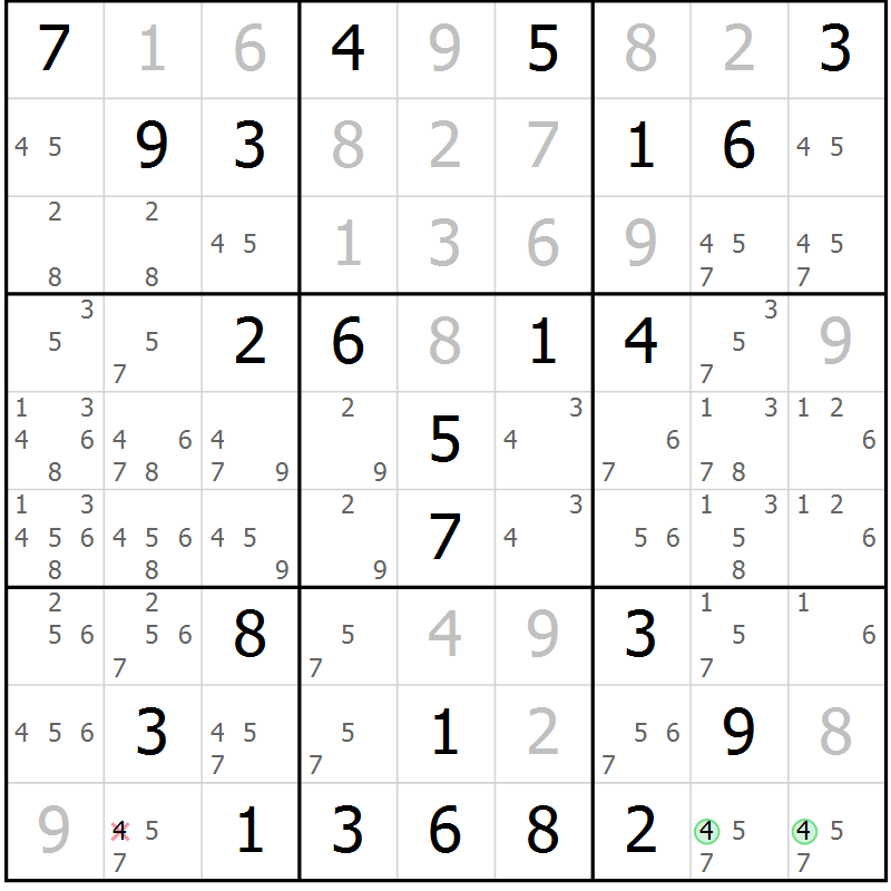 Position des candidats pour la solution de la Gr 66 page 68 du magazine de sudoku Expert n° 013