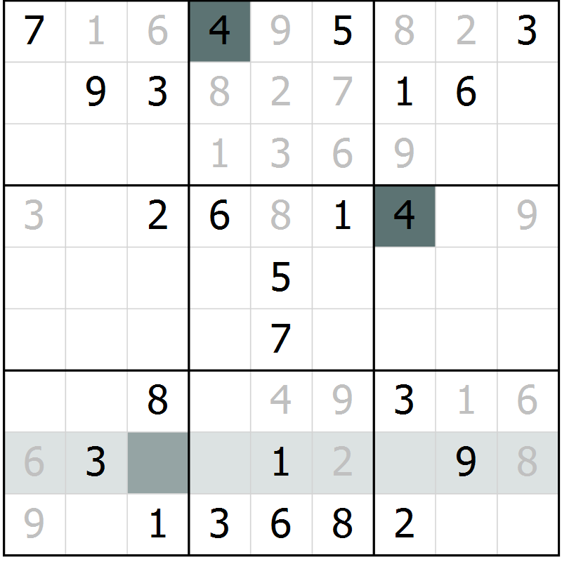 Position des candidats pour la solution de la Gr 66 page 68 du magazine de sudoku Expert n° 013