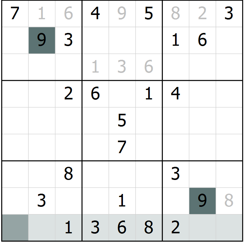 Position des candidats pour la solution de la Gr 66 page 68 du magazine de sudoku Expert n° 013