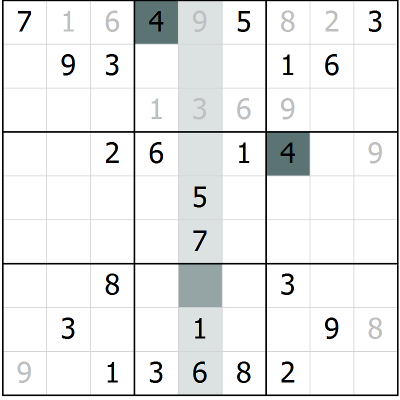 Position des candidats pour la solution de la Gr 66 page 68 du magazine de sudoku Expert n° 013