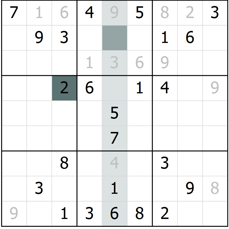 Position des candidats pour la solution de la Gr 66 page 68 du magazine de sudoku Expert n° 013