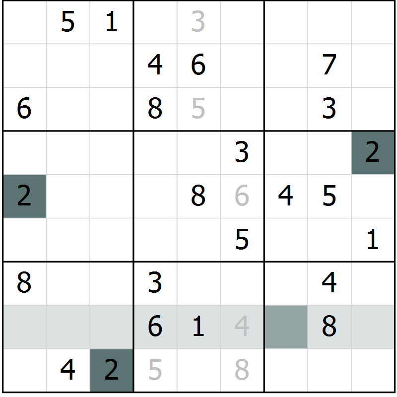 Position des candidats pour la solution de la Gr 67 page 69 du magazine de sudoku Expert n° 013