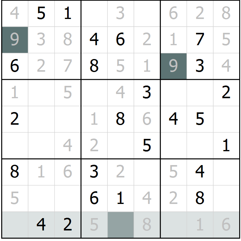 Position des candidats pour la solution de la Gr 67 page 69 du magazine de sudoku Expert n° 013