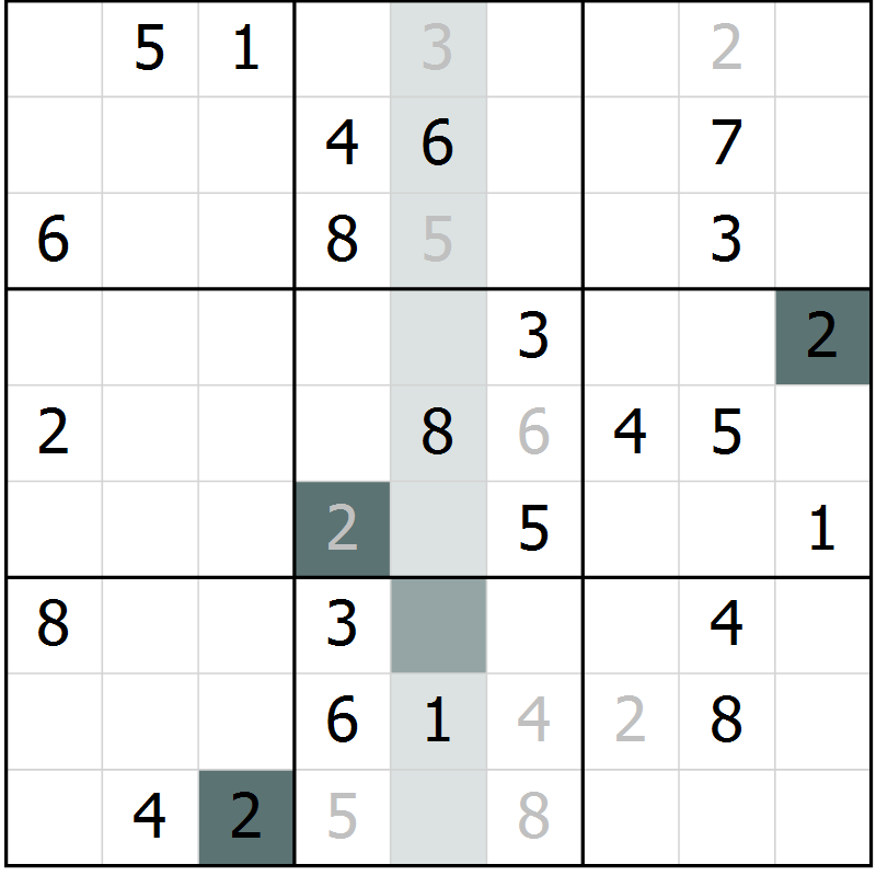 Position des candidats pour la solution de la Gr 67 page 69 du magazine de sudoku Expert n° 013