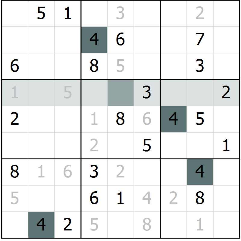 Position des candidats pour la solution de la Gr 67 page 69 du magazine de sudoku Expert n° 013