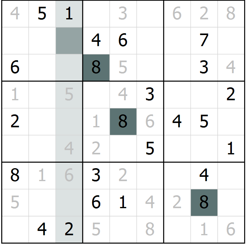 Position des candidats pour la solution de la Gr 67 page 69 du magazine de sudoku Expert n° 013