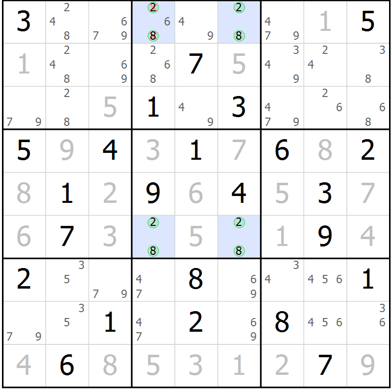 Position des candidats pour la solution de la Gr 68 page 70 du magazine de sudoku Expert n° 013