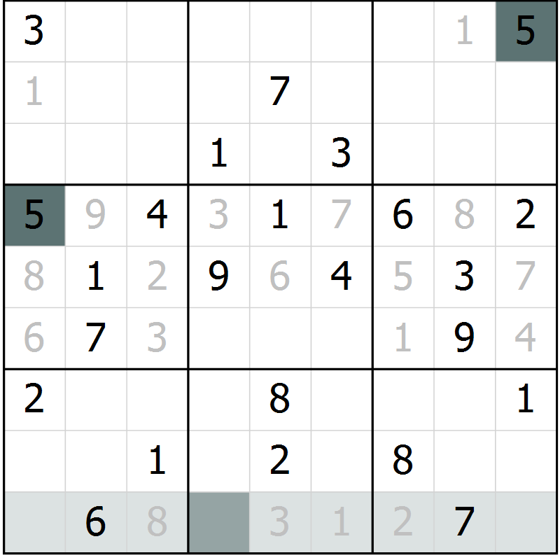 Position des candidats pour la solution de la Gr 68 page 70 du magazine de sudoku Expert n° 013