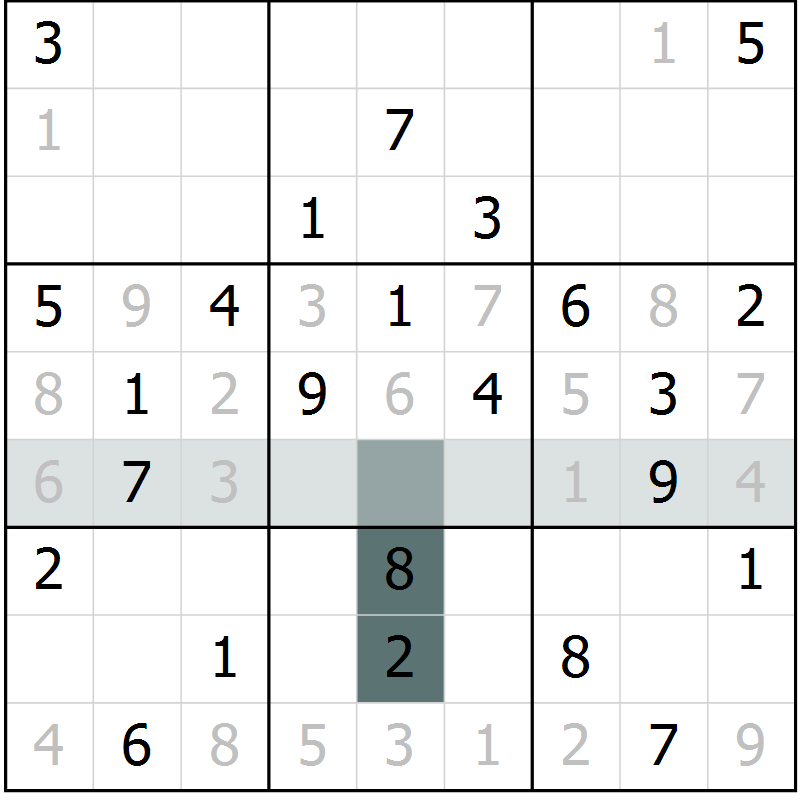 Position des candidats pour la solution de la Gr 68 page 70 du magazine de sudoku Expert n° 013