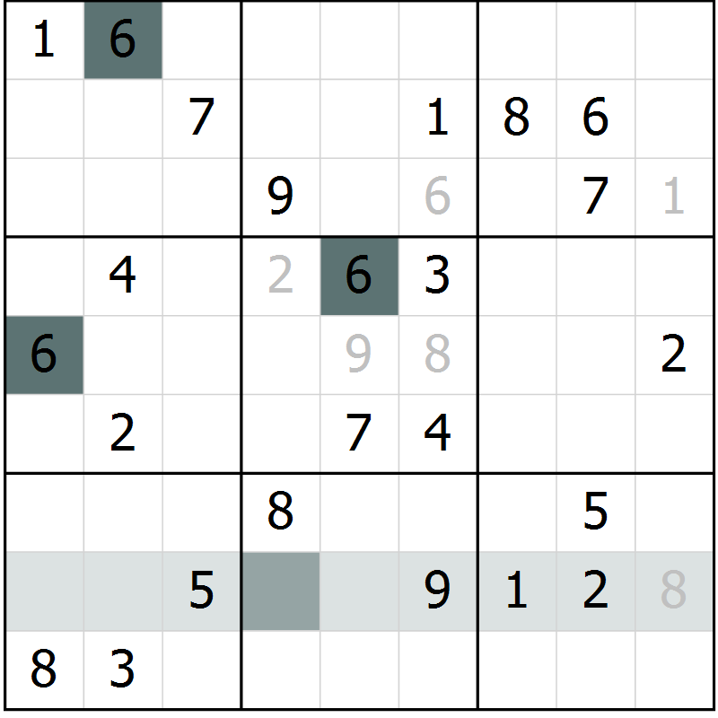 Position des candidats pour la solution de la Gr 69 page 71 du magazine de sudoku Expert n° 013