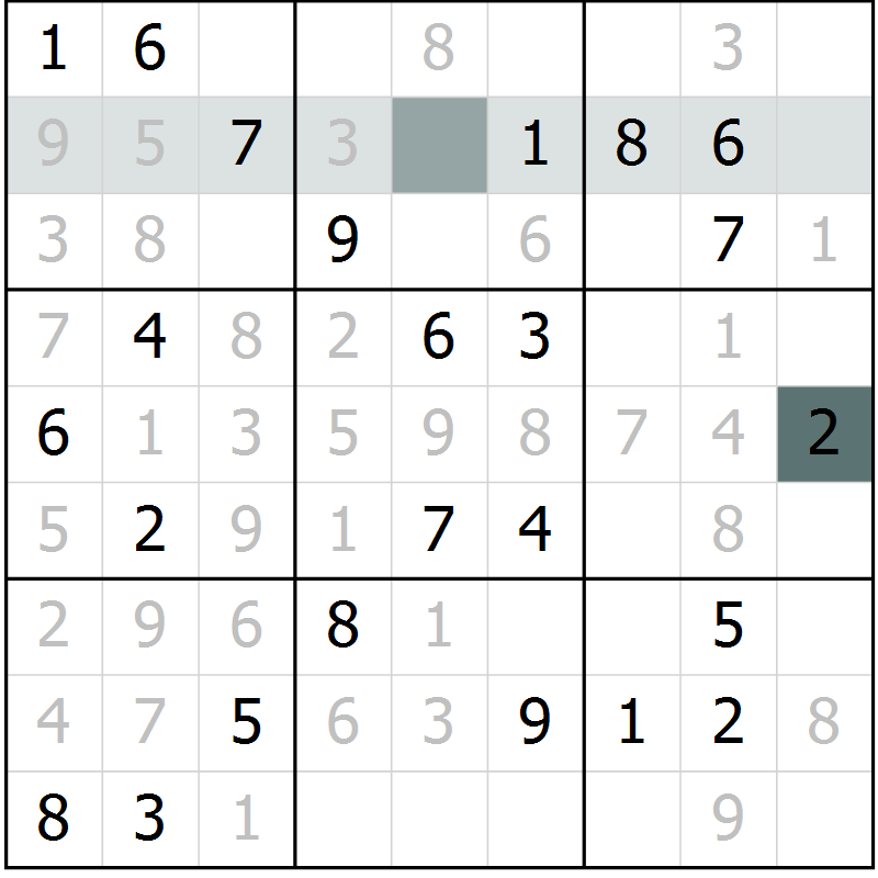 Position des candidats pour la solution de la Gr 69 page 71 du magazine de sudoku Expert n° 013