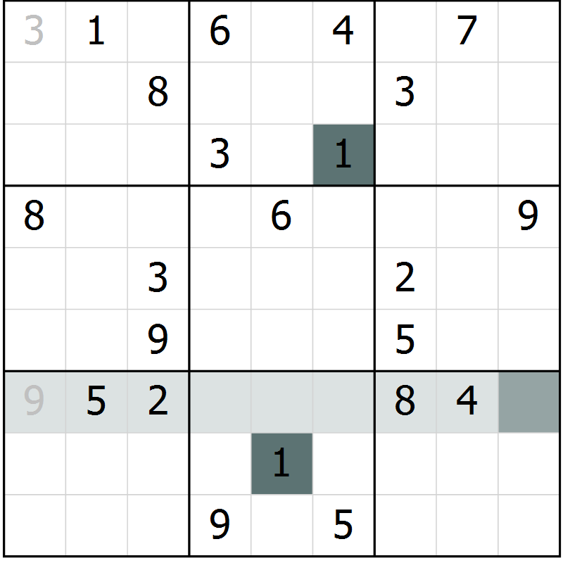 Position des candidats pour la solution de la Gr 7 page 9 du magazine de sudoku Expert n° 013