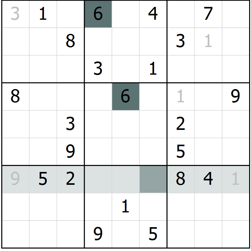 Position des candidats pour la solution de la Gr 7 page 9 du magazine de sudoku Expert n° 013