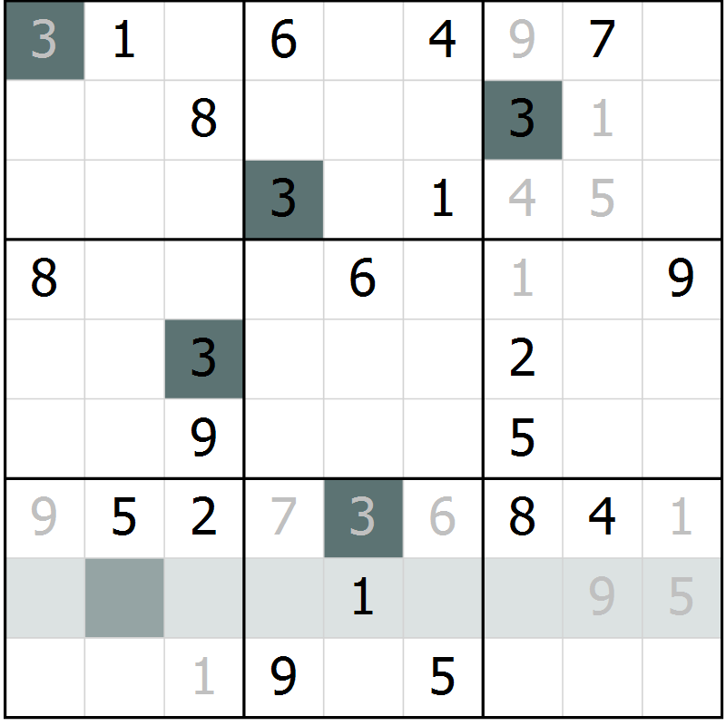 Position des candidats pour la solution de la Gr 7 page 9 du magazine de sudoku Expert n° 013