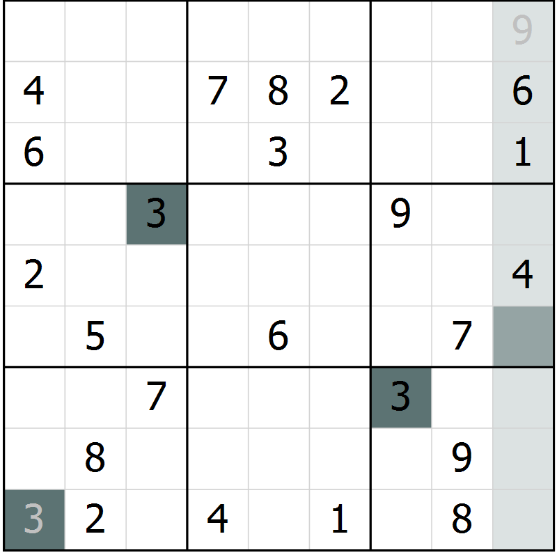 Position des candidats pour la solution de la Gr 70 page 72 du magazine de sudoku Expert n° 013