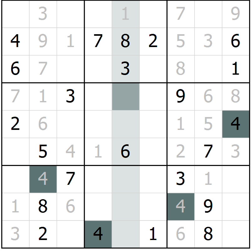 Position des candidats pour la solution de la Gr 70 page 72 du magazine de sudoku Expert n° 013
