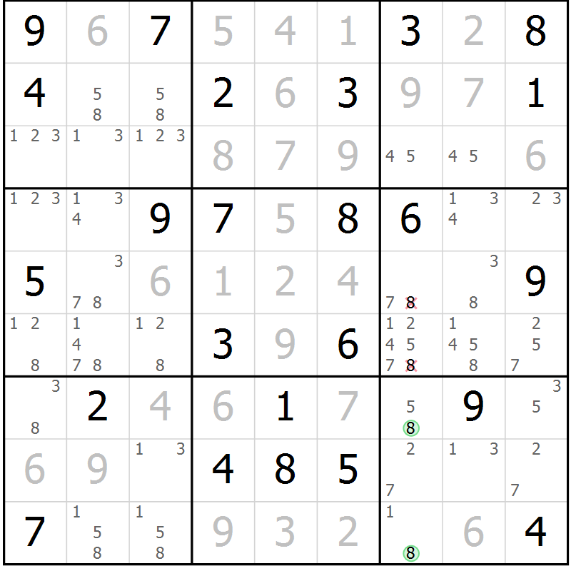 Position des candidats pour la solution de la Gr 71 page 73 du magazine de sudoku Expert n° 013