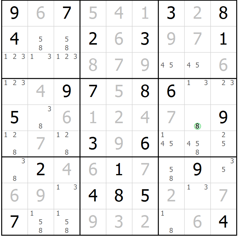 Position des candidats pour la solution de la Gr 71 page 73 du magazine de sudoku Expert n° 013