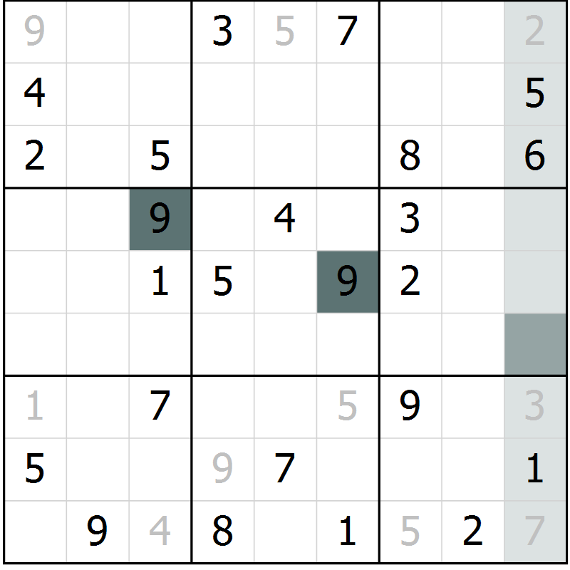 Position des candidats pour la solution de la Gr 72 page 74 du magazine de sudoku Expert n° 013