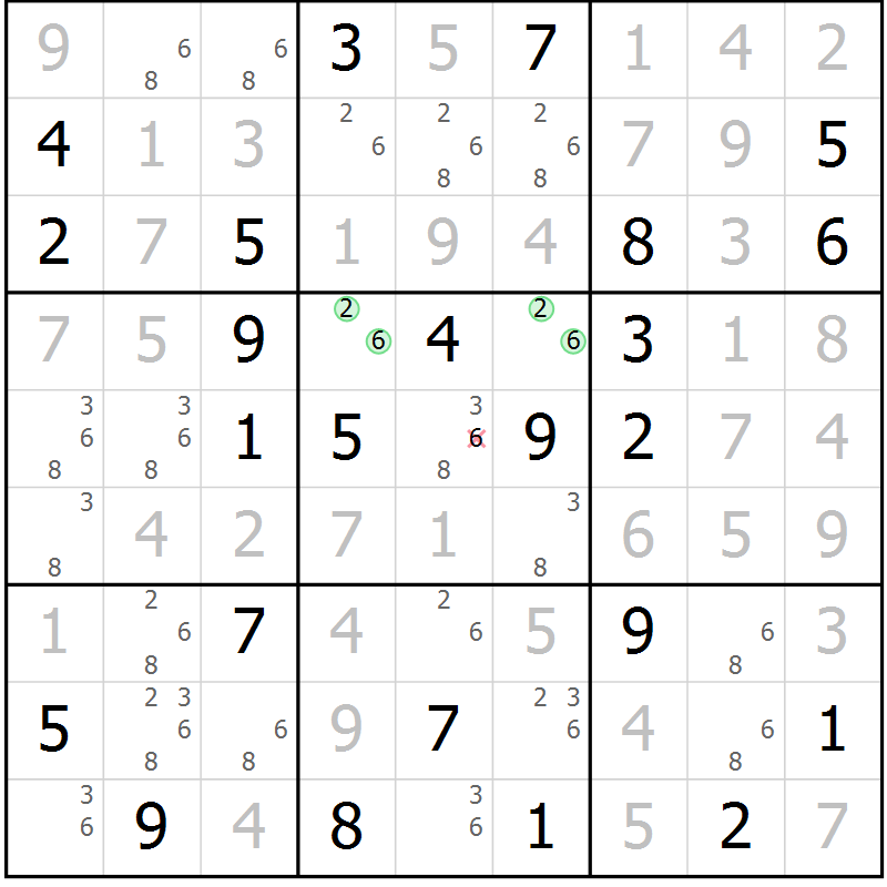 Position des candidats pour la solution de la Gr 72 page 74 du magazine de sudoku Expert n° 013
