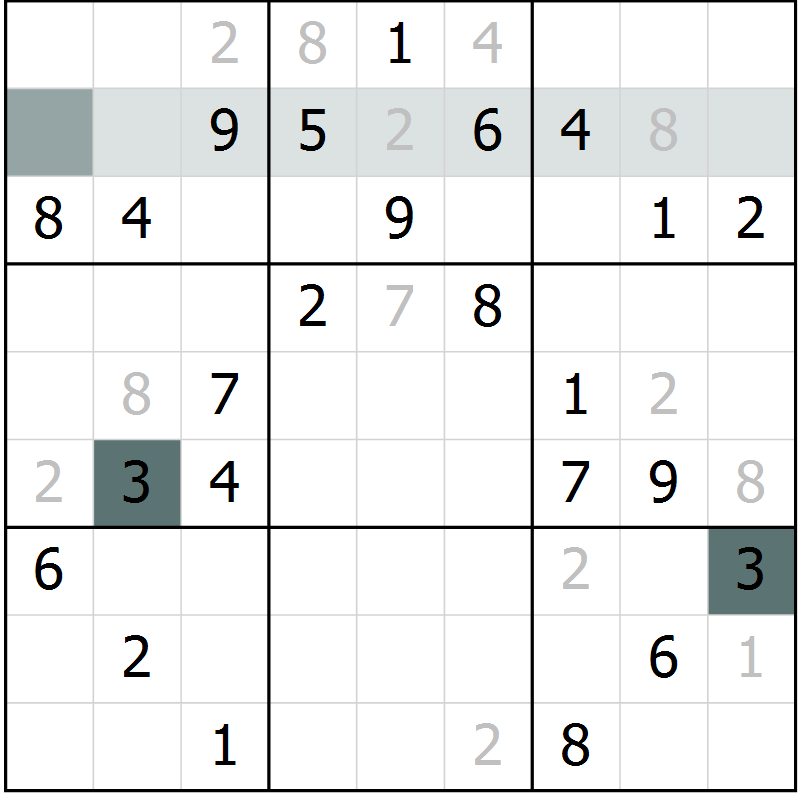 Position des candidats pour la solution de la Gr 73 page 75 du magazine de sudoku Expert n° 013