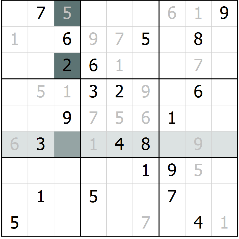 Position des candidats pour la solution de la Gr 8 page 10 du magazine de sudoku Expert n° 013