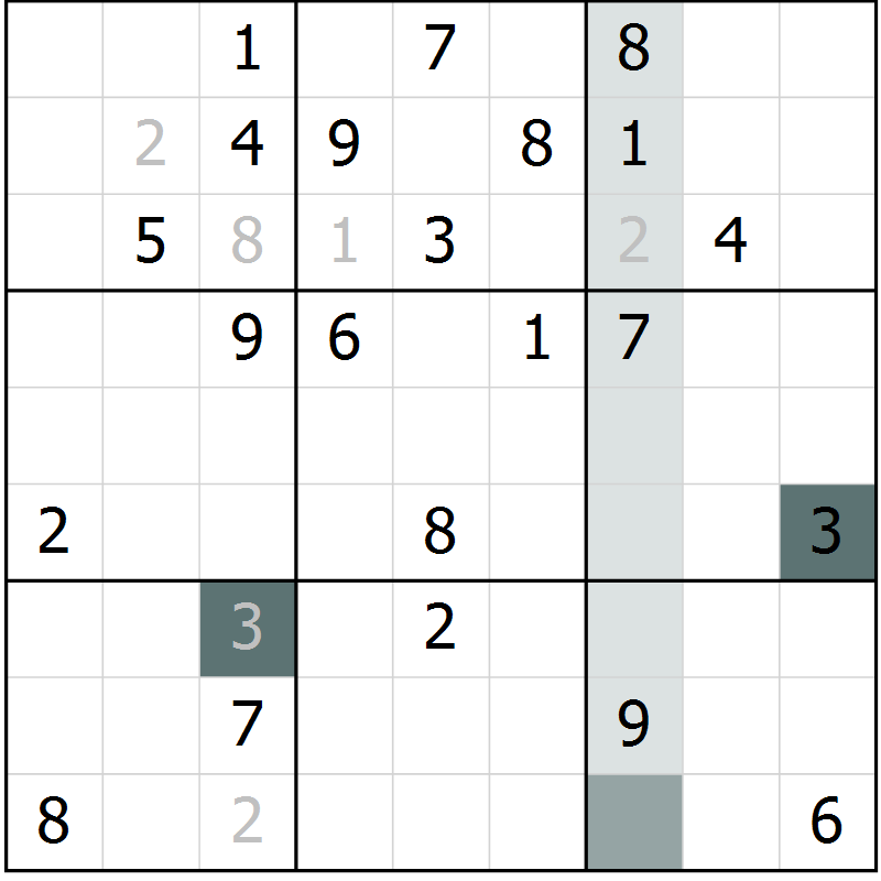 Position des candidats pour la solution de la Gr 9 page 11 du magazine de sudoku Expert n° 013