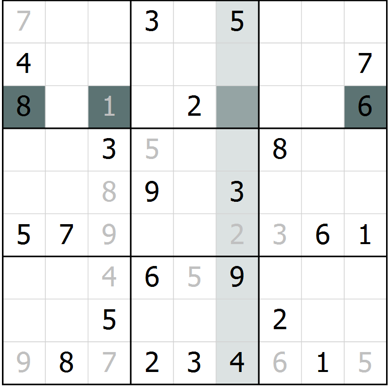Position des candidats pour la solution de la Gr 1 page 3 du magazine de sudoku Expert n° 016