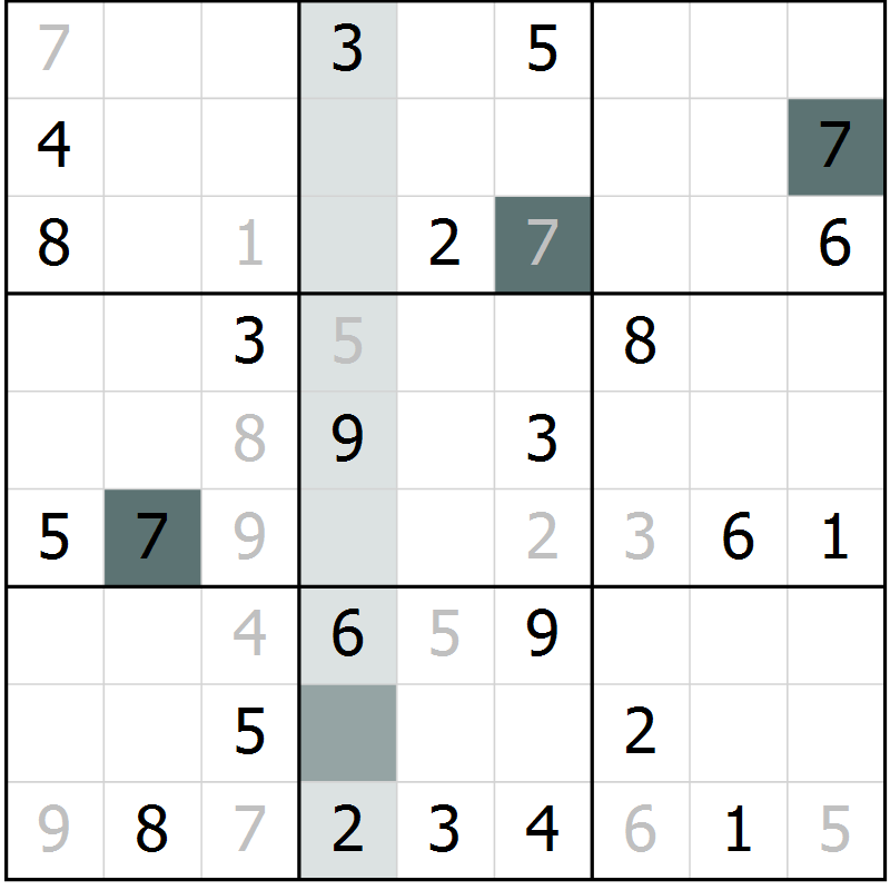 Position des candidats pour la solution de la Gr 1 page 3 du magazine de sudoku Expert n° 016