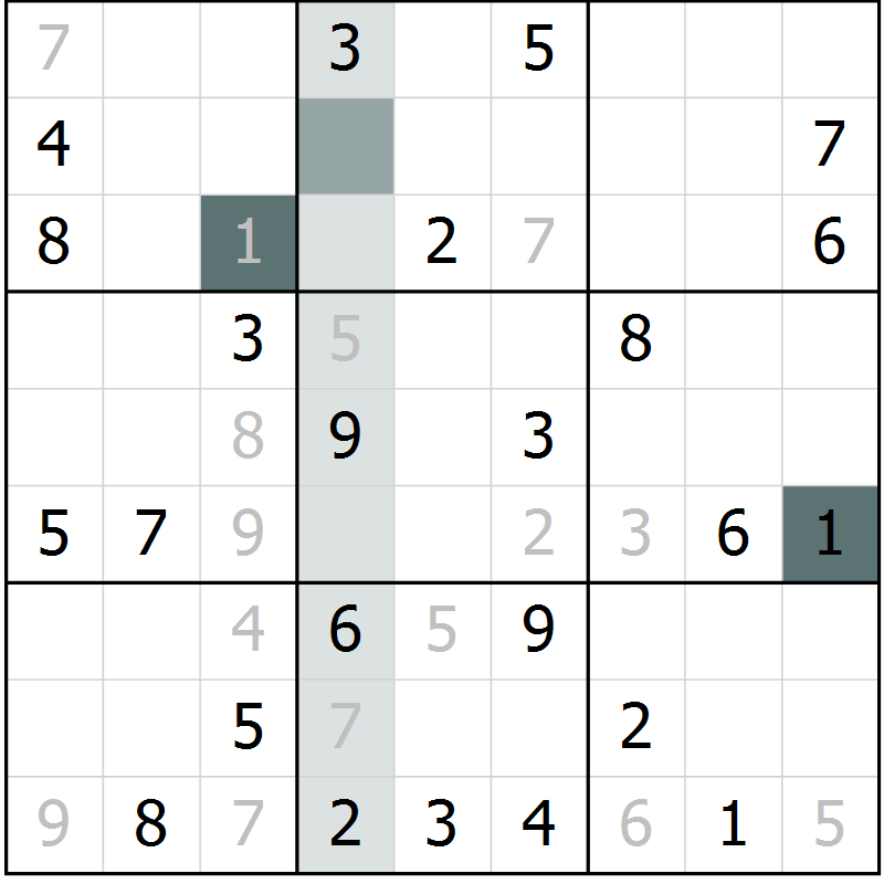 Position des candidats pour la solution de la Gr 1 page 3 du magazine de sudoku Expert n° 016