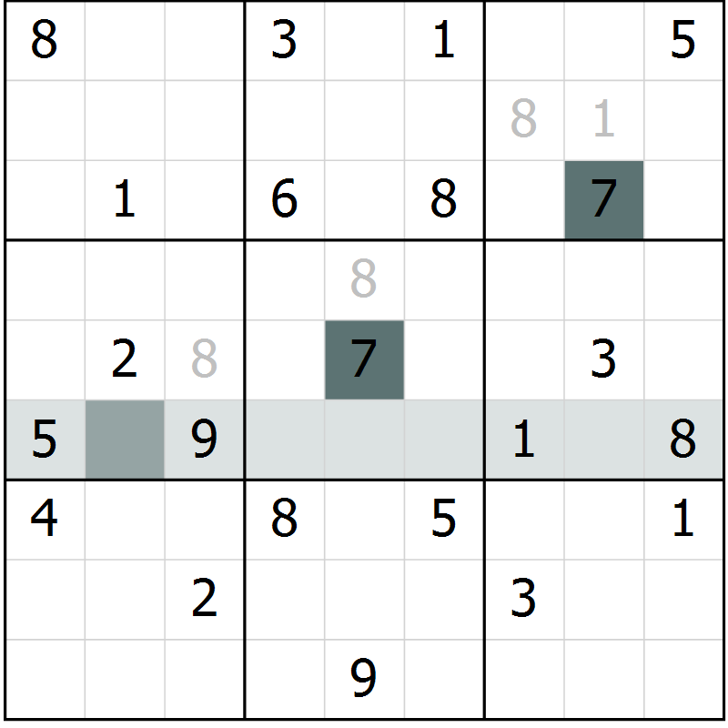 Position des candidats pour la solution de la Gr 11 page 13 du magazine de sudoku Expert n° 016