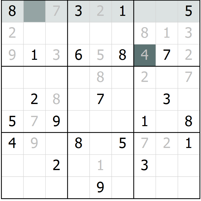 Position des candidats pour la solution de la Gr 11 page 13 du magazine de sudoku Expert n° 016