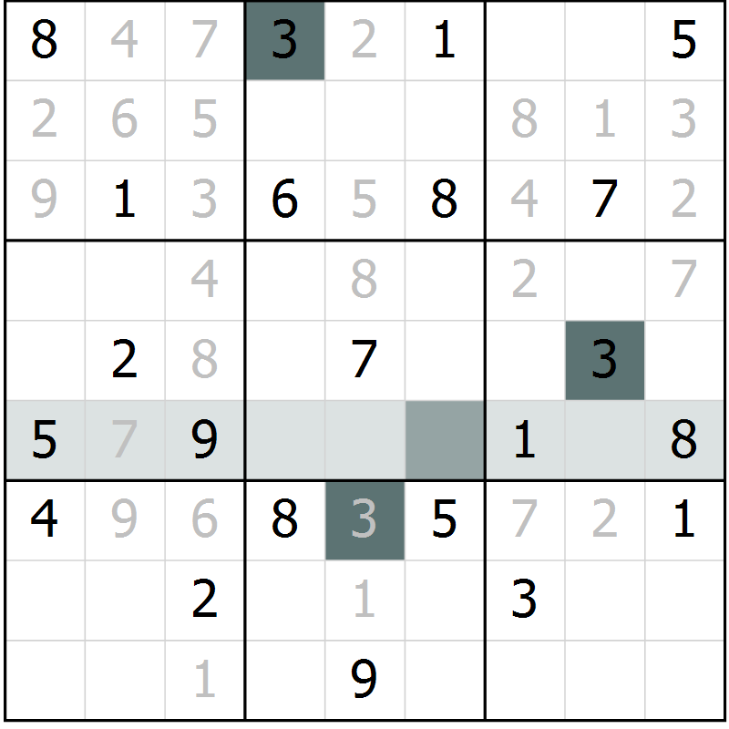 Position des candidats pour la solution de la Gr 11 page 13 du magazine de sudoku Expert n° 016