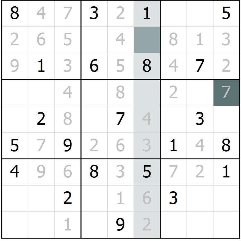 Position des candidats pour la solution de la Gr 11 page 13 du magazine de sudoku Expert n° 016