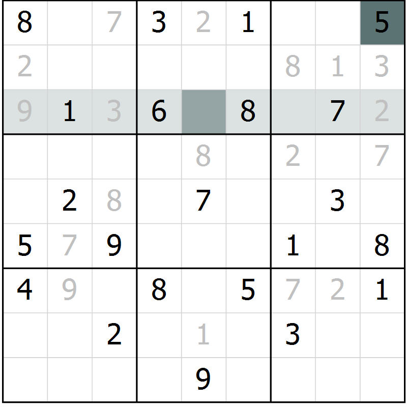 Position des candidats pour la solution de la Gr 11 page 13 du magazine de sudoku Expert n° 016