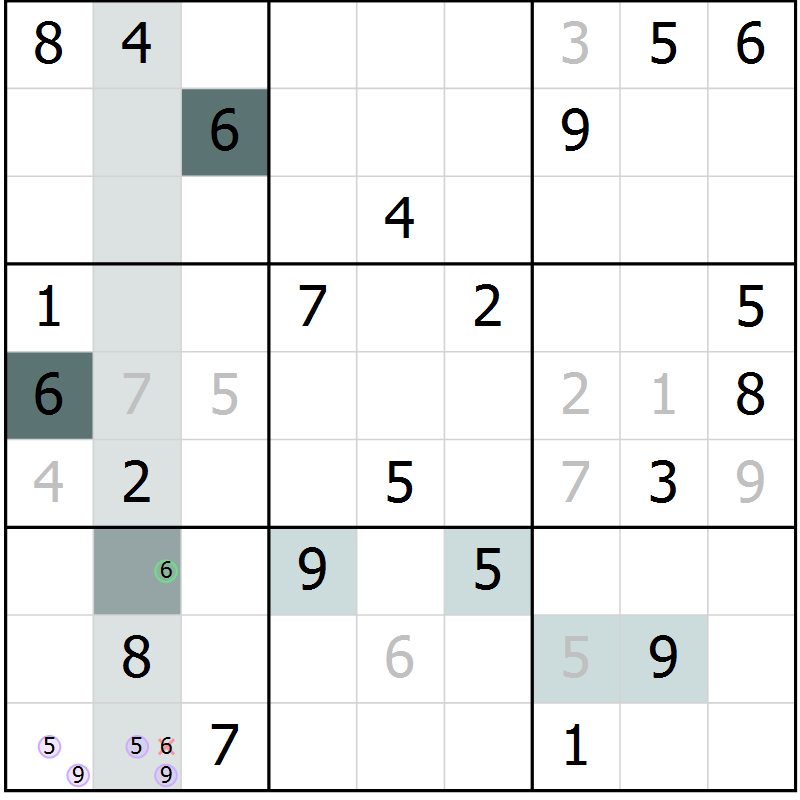 Position des candidats pour la solution de la Gr 12 page 14 du magazine de sudoku Expert n° 016