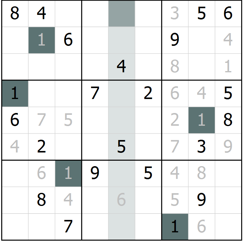 Position des candidats pour la solution de la Gr 12 page 14 du magazine de sudoku Expert n° 016