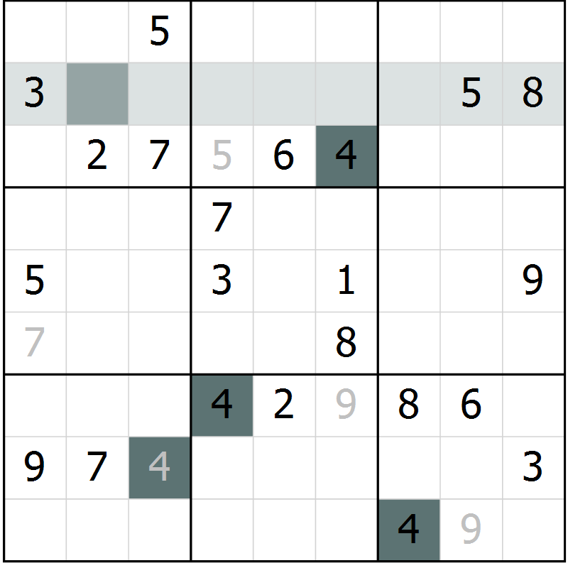 Position des candidats pour la solution de la Gr 13 page 15 du magazine de sudoku Expert n° 016