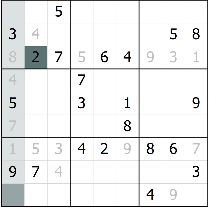 Position des candidats pour la solution de la Gr 13 page 15 du magazine de sudoku Expert n° 016