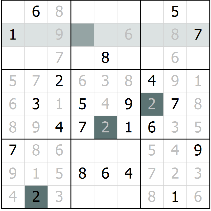 Position des candidats pour la solution de la Gr 14 page 16 du magazine de sudoku Expert n° 016