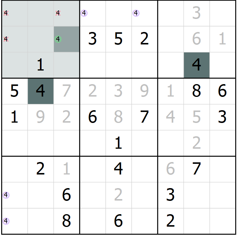 Position des candidats pour la solution de la Gr 15 page 17 du magazine de sudoku Expert n° 016
