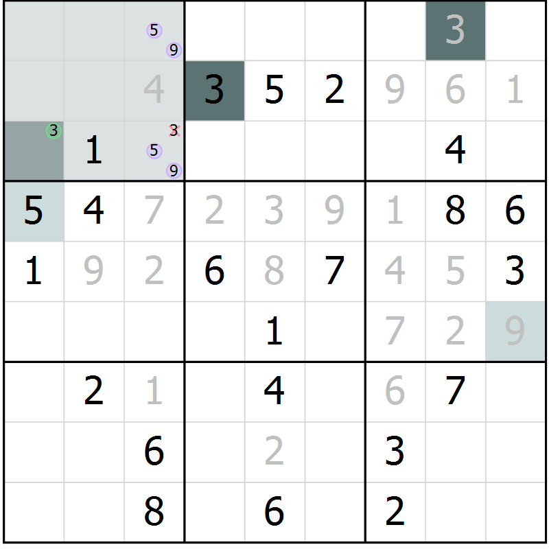 Position des candidats pour la solution de la Gr 15 page 17 du magazine de sudoku Expert n° 016